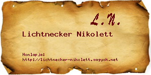 Lichtnecker Nikolett névjegykártya